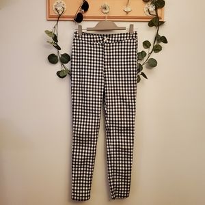 Free People | High Rise Gingham Croppes Skinny Pants Chinos Size 27